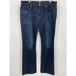 7 FOR ALL MANKIND Brett Dark Wash Boot Cut Jeans Size 38